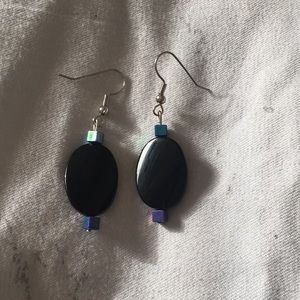 Black dangle earrings handmade